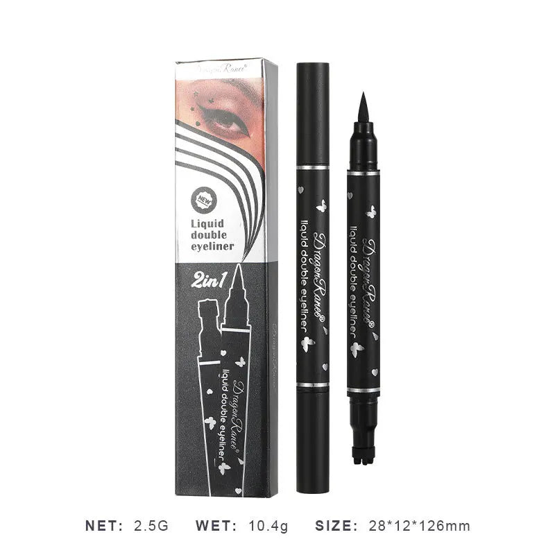 Transform Your Look with Our Dual-Ended Waterproof Liquid Eyeliner Pen Featuring Adorable Moon, Star, Heart, and Flower Stamps