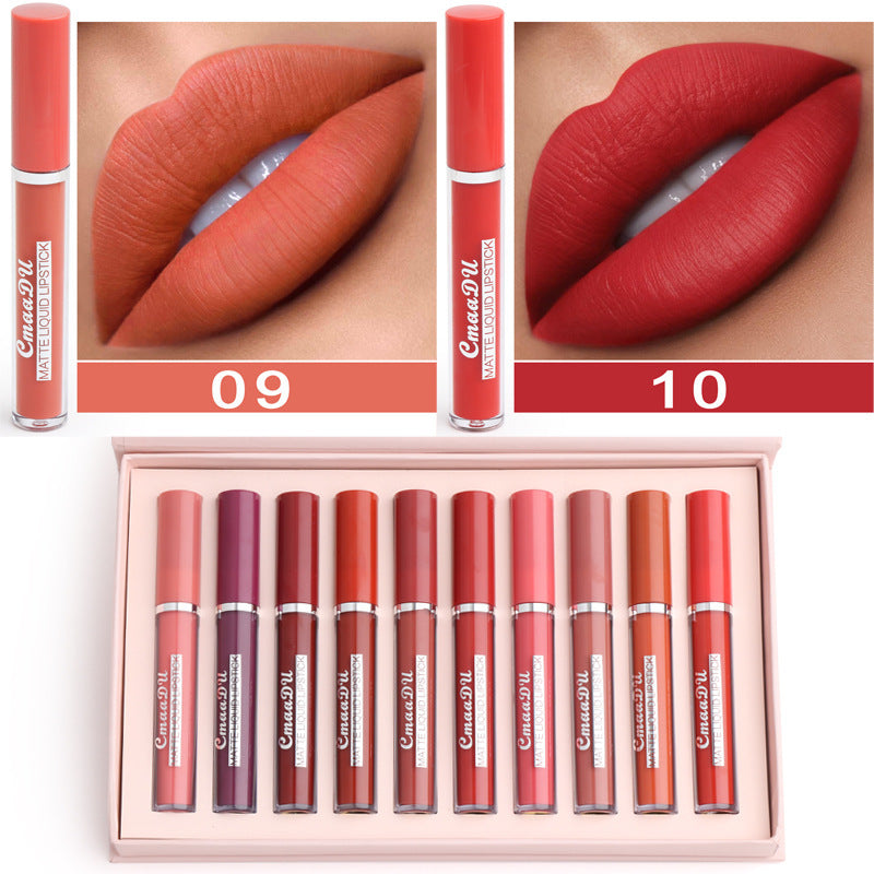 10 Non-stick Cup Waterproof Matte Lipstick