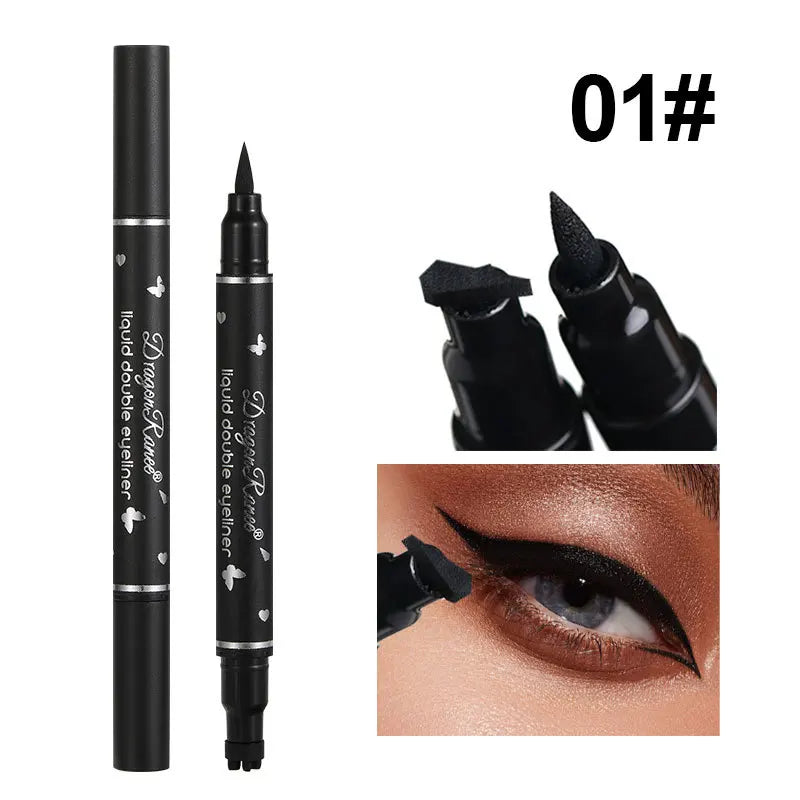 Transform Your Look with Our Dual-Ended Waterproof Liquid Eyeliner Pen Featuring Adorable Moon, Star, Heart, and Flower Stamps