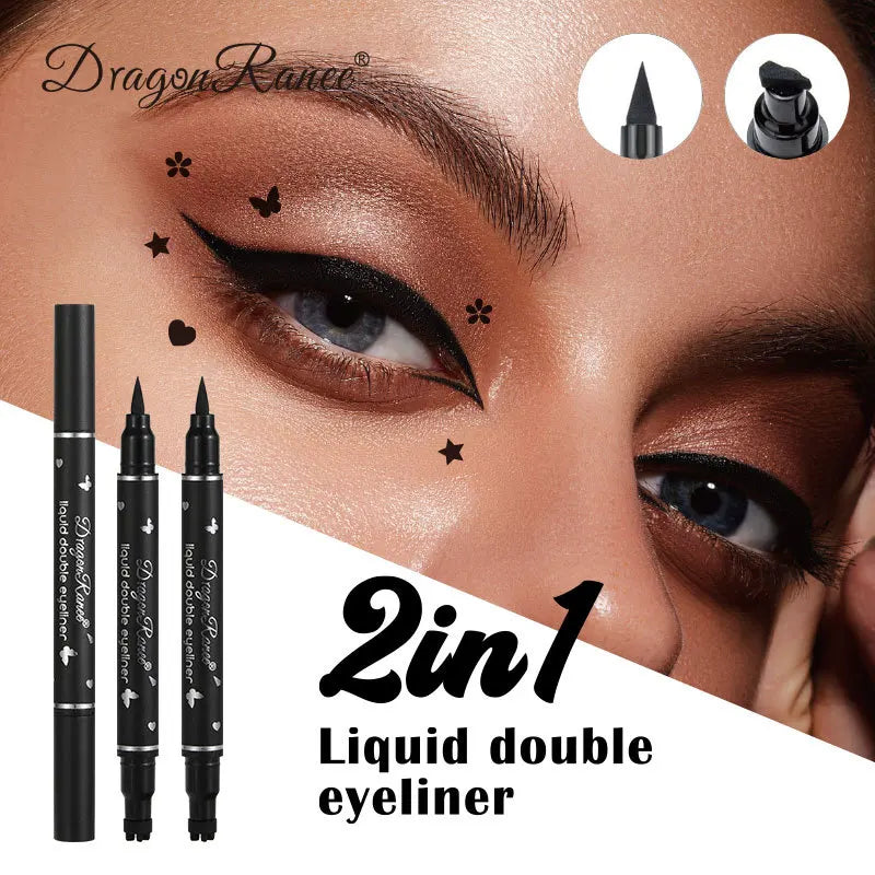 Transform Your Look with Our Dual-Ended Waterproof Liquid Eyeliner Pen Featuring Adorable Moon, Star, Heart, and Flower Stamps
