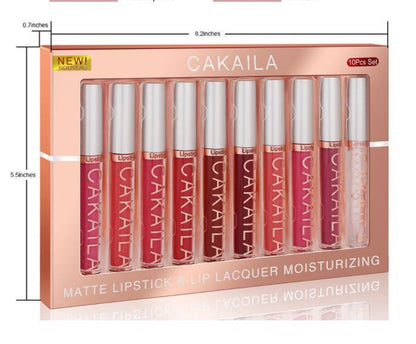 10 Matte Nonstick Cup Waterproof Lip Gloss