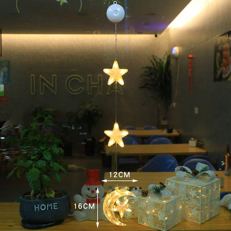 3-Piece Warm Glow Christmas Star & Snowflake LED Window Lights