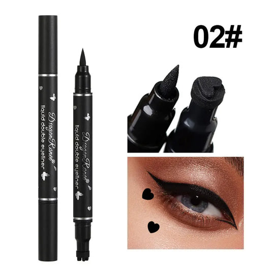 Transform Your Look with Our Dual-Ended Waterproof Liquid Eyeliner Pen Featuring Adorable Moon, Star, Heart, and Flower Stamps
