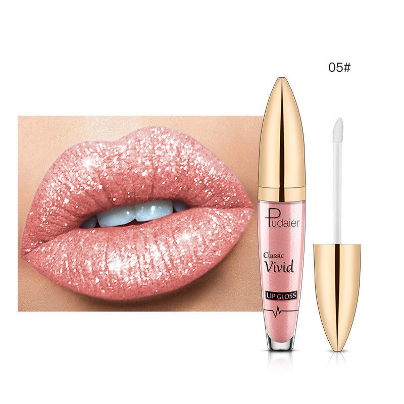 Glitter Flip Matte Shimmer Lip Gloss No Stain On Cup Diamond Lipstick
