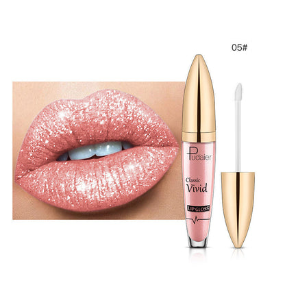 Glitter Flip Matte Shimmer Lip Gloss No Stain On Cup Diamond Lipstick