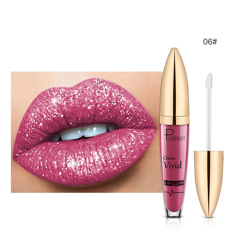 Glitter Flip Matte Shimmer Lip Gloss No Stain On Cup Diamond Lipstick