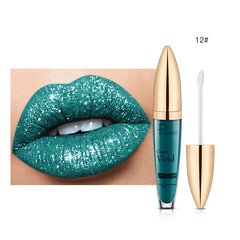 Glitter Flip Matte Shimmer Lip Gloss No Stain On Cup Diamond Lipstick