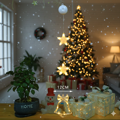 3-Piece Warm Glow Christmas Star & Snowflake LED Window Lights