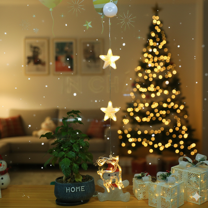 3-Piece Warm Glow Christmas Star & Snowflake LED Window Lights