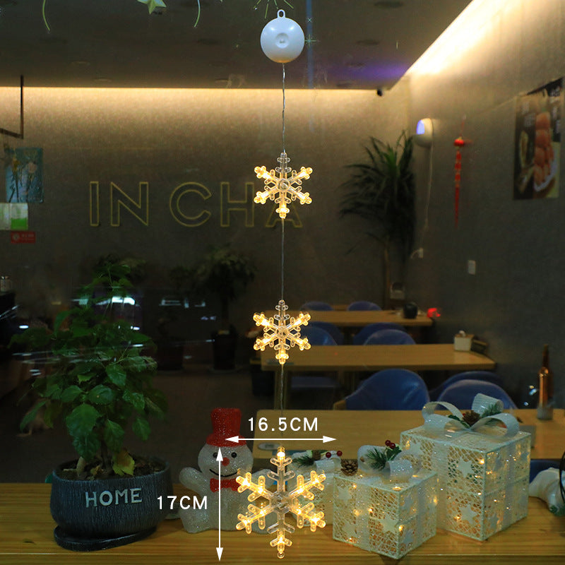 3-Piece Warm Glow Christmas Star & Snowflake LED Window Lights