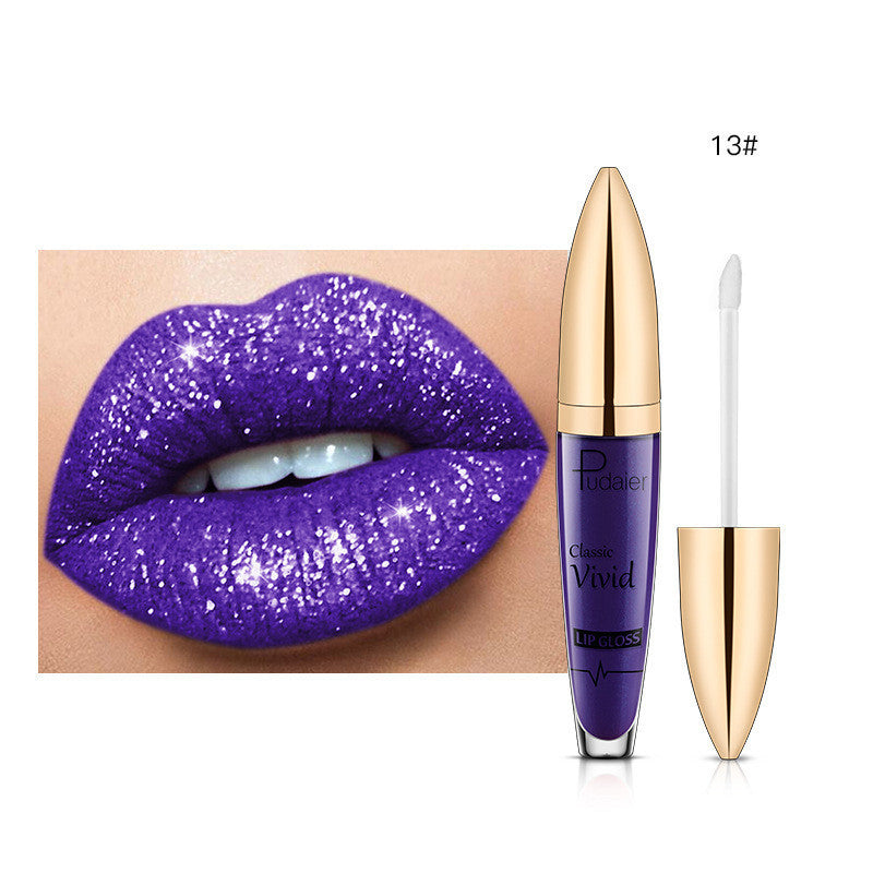 Glitter Flip Matte Shimmer Lip Gloss No Stain On Cup Diamond Lipstick