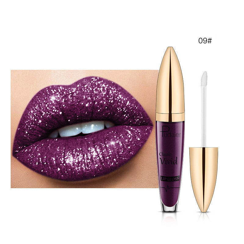 Glitter Flip Matte Shimmer Lip Gloss No Stain On Cup Diamond Lipstick