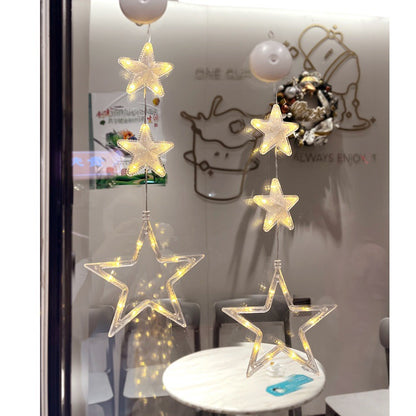 Illuminate Your Holidays with Our 3-Piece LED Star Hanging Ornaments – Perfect for Christmas Window Decor!